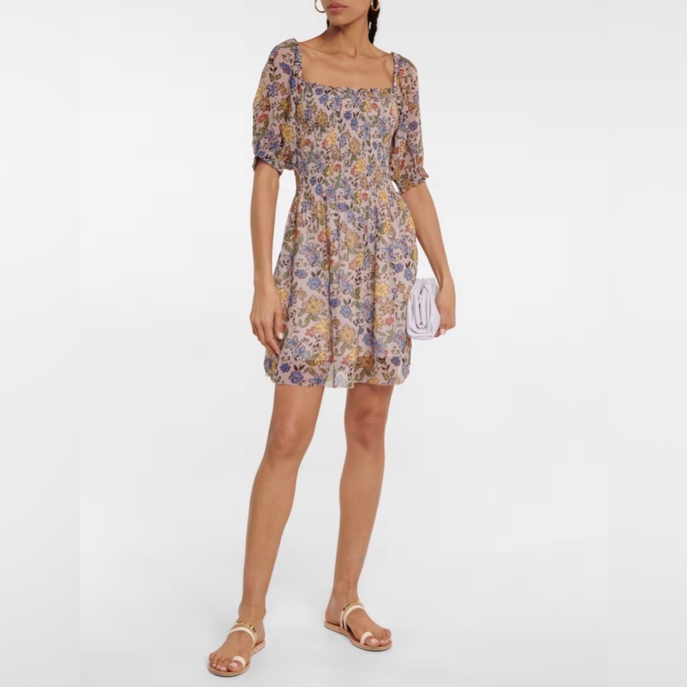 Velvet by Graham & Spencer Estelle Floral Crêpe Minidress Large